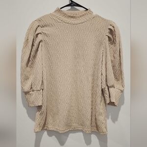 SHEIN Cream Textured Knit Top Size - L